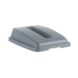 Couvercle &agrave; ouverture rectangulaire pour poubelle &eacute;troite 60 L, Gris clair - Hendi