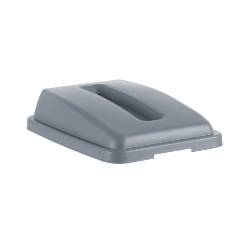 Couvercle &agrave; ouverture rectangulaire pour poubelle &eacute;troite 60 L, Gris clair - Hendi