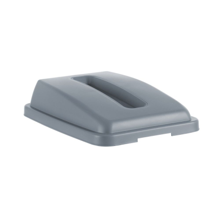 Couvercle &agrave; ouverture rectangulaire pour poubelle &eacute;troite 60 L, Gris clair - Hendi