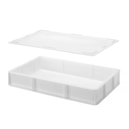 Couvercle Bac &agrave; P&acirc;tons Pizza GN 1/1 PEHD Blanc, 530x325mm - Hendi