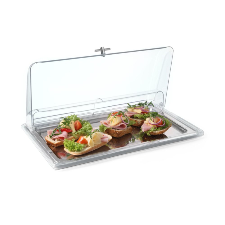 Couvercle de pr&eacute;sentation GN 1/1 545x335x95mm en polycarbonate - Hendi