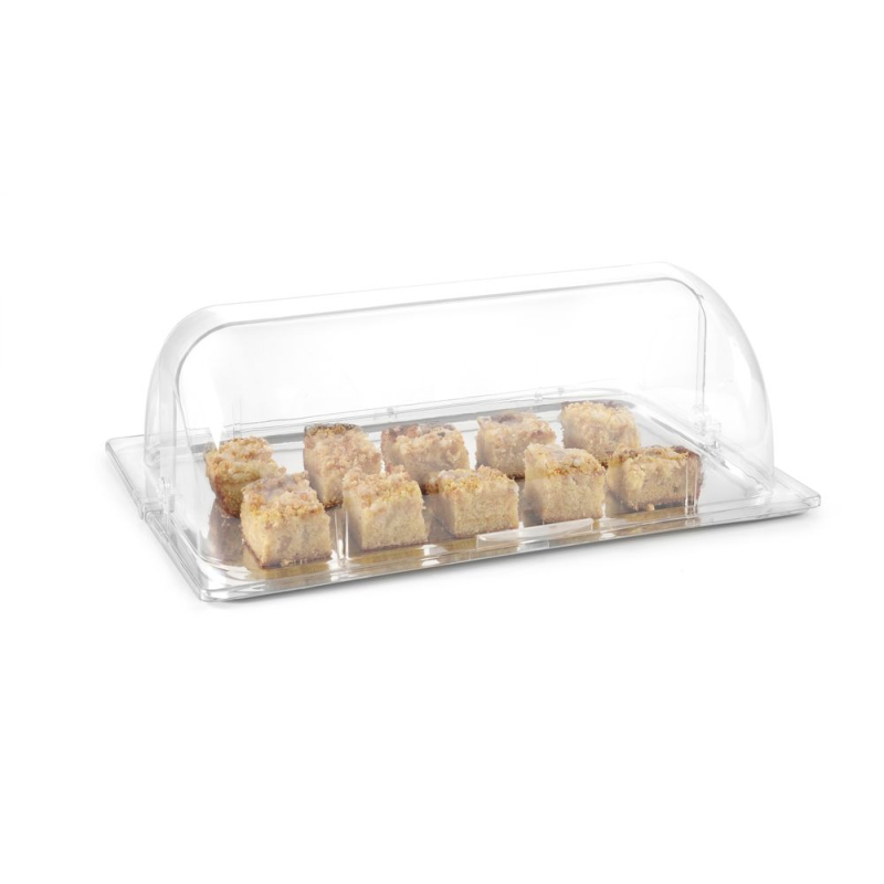 Couvercle de pr&eacute;sentation Rolltop Polycarbonate Transparent GN 1/1 540x330x(H)180mm - Hendi