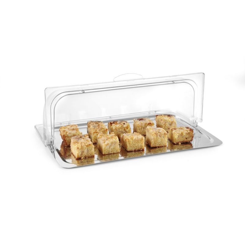 Couvercle de pr&eacute;sentation Rolltop Polycarbonate Transparent GN 1/1 540x330x(H)180mm - Hendi