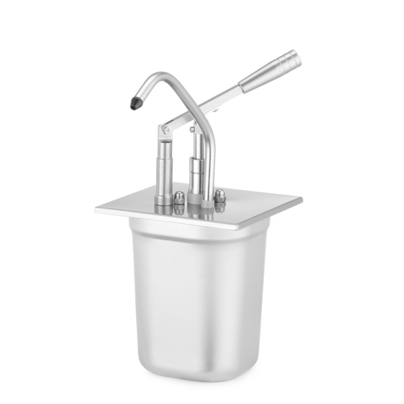 Couvercle Distributeur &agrave; Sauce 35ml en Inox/PP pour Bac GN 1/6 - Hendi