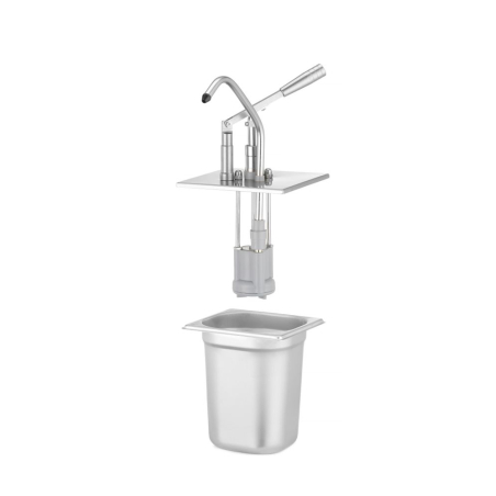 Couvercle Distributeur &agrave; Sauce 35ml en Inox/PP pour Bac GN 1/6 - Hendi
