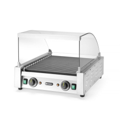 Couvercle en Verre &Eacute;conomie &Eacute;nergie pour Grill Roulant Saucisses 470x325x(H)240mm - Hendi