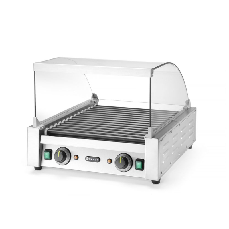 Couvercle en Verre &Eacute;conomie &Eacute;nergie pour Grill Roulant Saucisses 470x325x(H)240mm - Hendi
