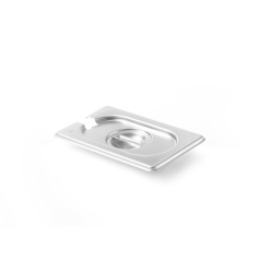 Couvercle Gastronorme GN 1/9 avec Encoche Louche, Acier Inoxydable, Kitchen Line - Hendi