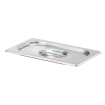 Couvercle GN 1/4 Profi Line en Inox avec Bord Silicone 265x162mm - Hendi