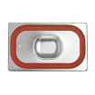 Couvercle GN 1/4 Profi Line en Inox avec Bord Silicone 265x162mm - Hendi