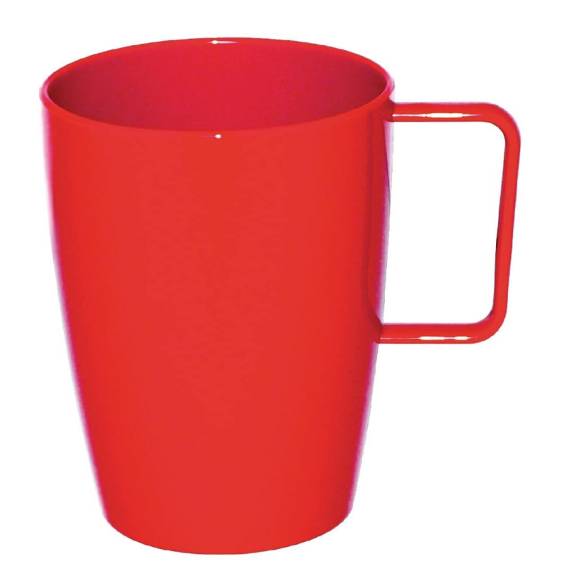 Kristallon rood polycarbonaat handvat glas