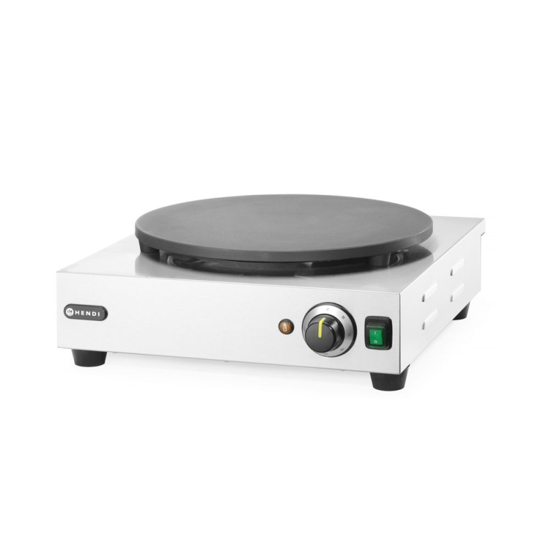 Cr&ecirc;pi&egrave;re Professionnelle 3000W, Plaque Fonte &Oslash;400mm, 50-300&deg;C - Hendi