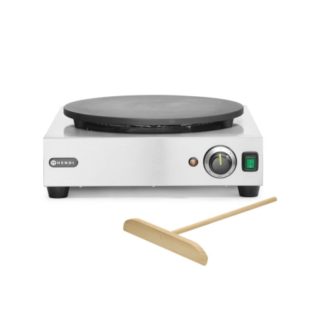 Cr&ecirc;pi&egrave;re Professionnelle 3000W, Plaque Fonte &Oslash;400mm, 50-300&deg;C - Hendi