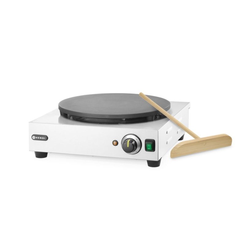 Cr&ecirc;pi&egrave;re Professionnelle 3000W, Plaque Fonte &Oslash;400mm, 50-300&deg;C - Hendi
