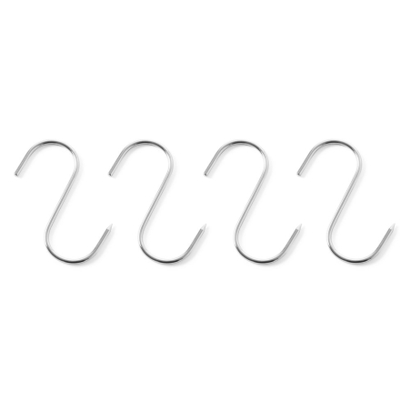 Crochets de Boucherie Robustes en Acier Inoxydable - Set de 4, 90x4mm - Hendi