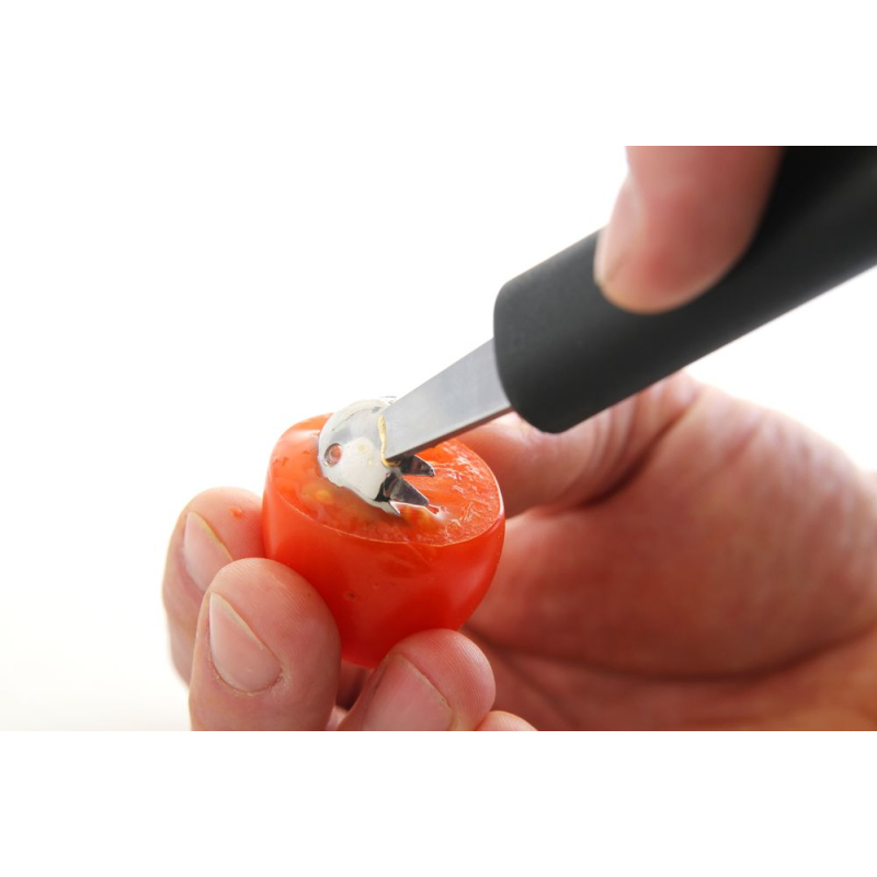 Cuill&egrave;re &agrave; Melon Dentel&eacute;e Noire 150mm, Outil Professionnel - Hendi