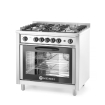 Cuisini&egrave;re &agrave; gaz 5 feux avec four &eacute;lectrique et gril professionnel - Hendi