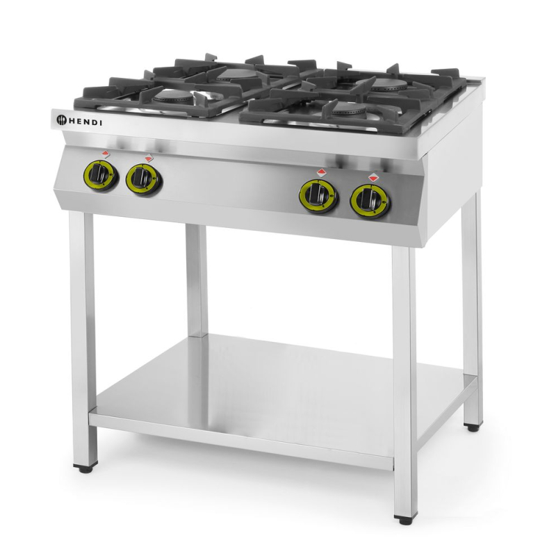 Cuisini&egrave;re &agrave; Gaz Professionnelle 4 Feux 19kW Support Ouvert Kitchen Line - Hendi