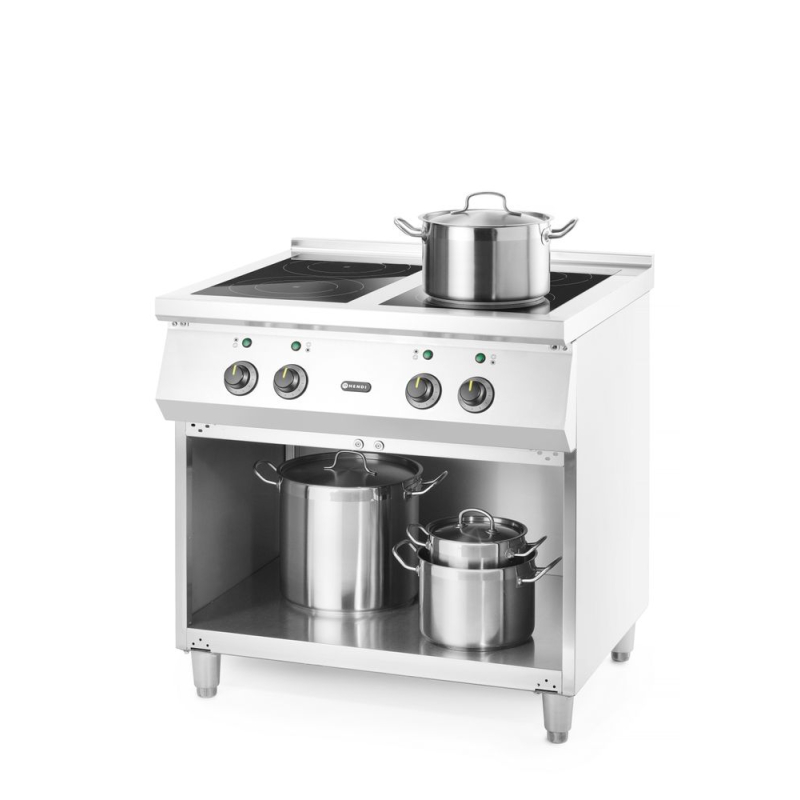 Cuisini&egrave;re &agrave; induction professionnelle 4 foyers, 400V/17000W, 800x720 mm - Hendi