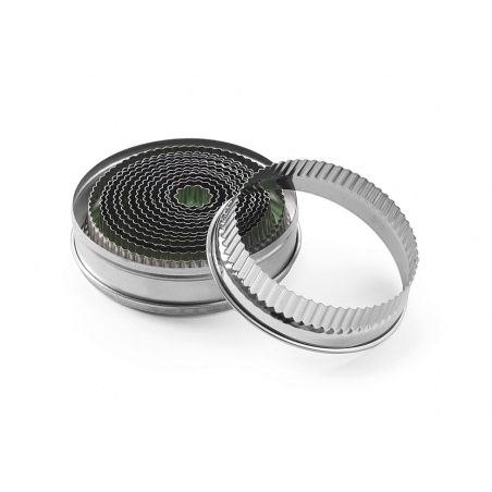 D&eacute;coupoir professionnel rond, ensemble de 14 pi&egrave;ces, bord cannel&eacute; &oslash;18-108mm, hauteur 35mm - Hendi