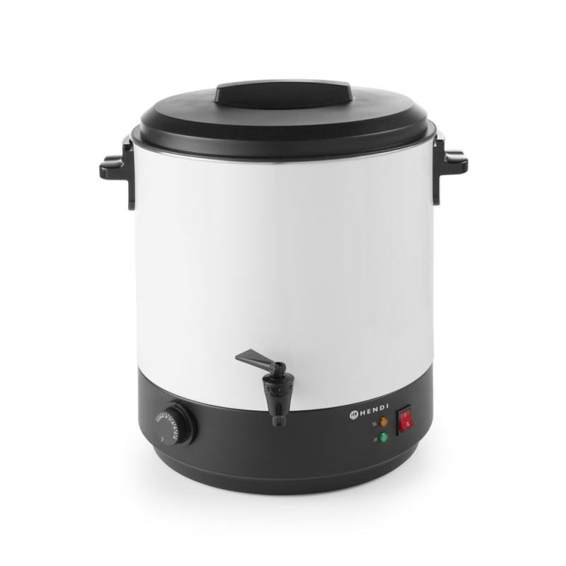 Distributeur de Boissons Chaudes Inox &Eacute;maill&eacute; 25L &agrave; Thermostat R&eacute;glable pour Vin Chaud et Eau Chaude - Hendi