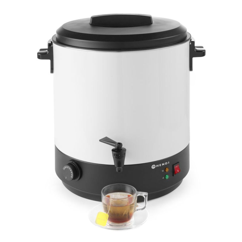 Distributeur de Boissons Chaudes Inox &Eacute;maill&eacute; 25L &agrave; Thermostat R&eacute;glable pour Vin Chaud et Eau Chaude - Hendi