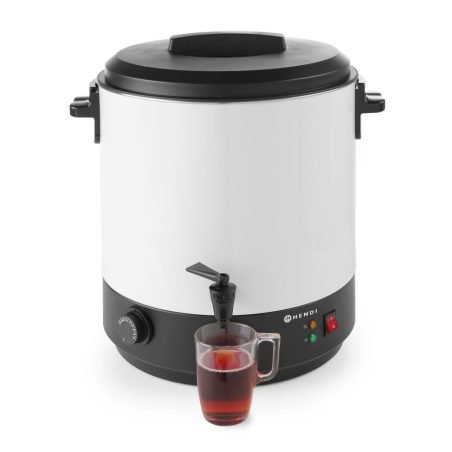 Distributeur de Boissons Chaudes Inox &Eacute;maill&eacute; 25L &agrave; Thermostat R&eacute;glable pour Vin Chaud et Eau Chaude - Hendi