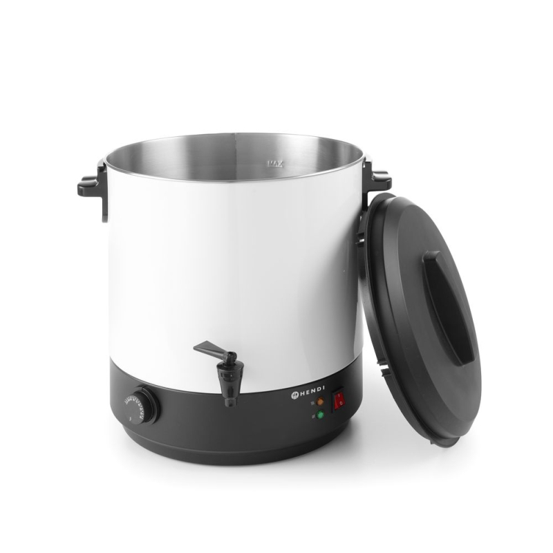 Distributeur de Boissons Chaudes Inox &Eacute;maill&eacute; 25L &agrave; Thermostat R&eacute;glable pour Vin Chaud et Eau Chaude - Hendi