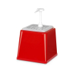 Distributeur de Sauce 2,5L &agrave; Pompe, Anti-goutte, Sans BPA, Rouge - Hendi