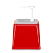 Distributeur de Sauce 2,5L &agrave; Pompe, Anti-goutte, Sans BPA, Rouge - Hendi