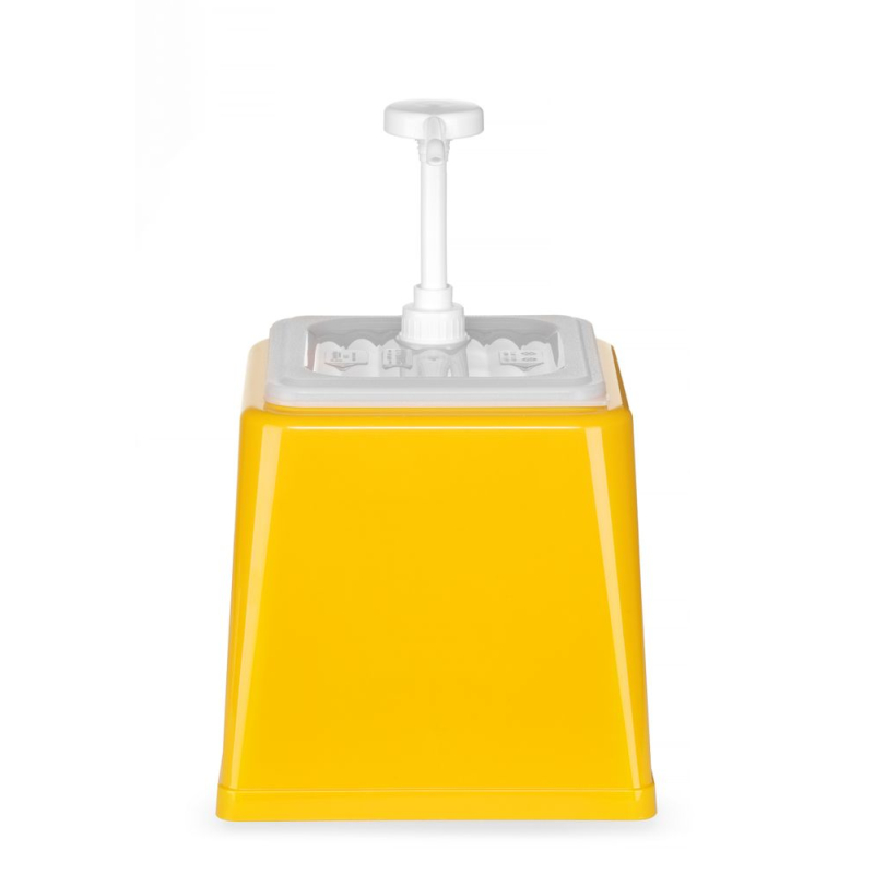 Distributeur de Sauce avec Pompe, 2.5L, Jaune, Dosage 20ml - Hendi