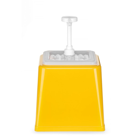 Distributeur de Sauce avec Pompe, 2.5L, Jaune, Dosage 20ml - Hendi