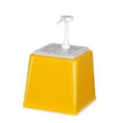 Distributeur de Sauce avec Pompe, 2.5L, Jaune, Dosage 20ml - Hendi