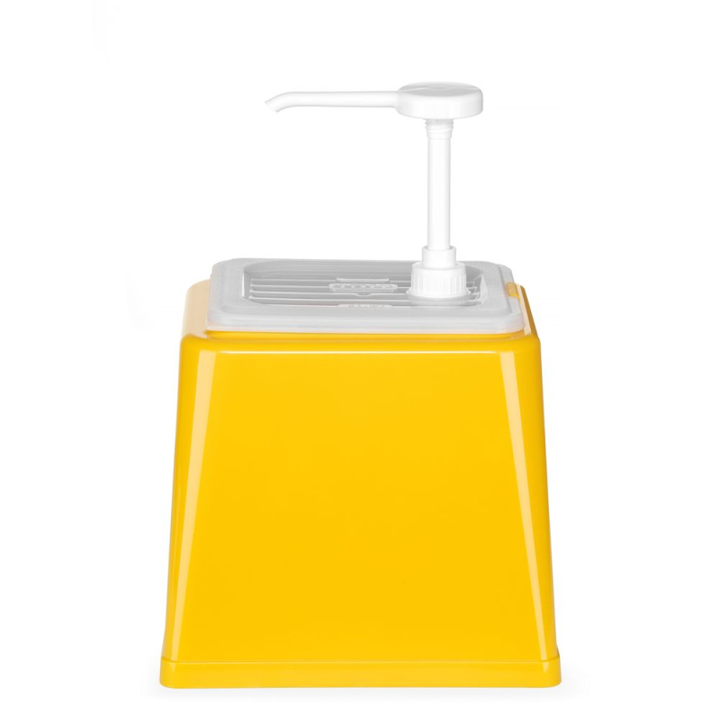 Distributeur de Sauce avec Pompe, 2.5L, Jaune, Dosage 20ml - Hendi