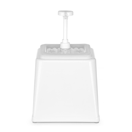 Distributeur de sauces professionnel avec pompe, 2,5L, couleur Blanc - Hendi