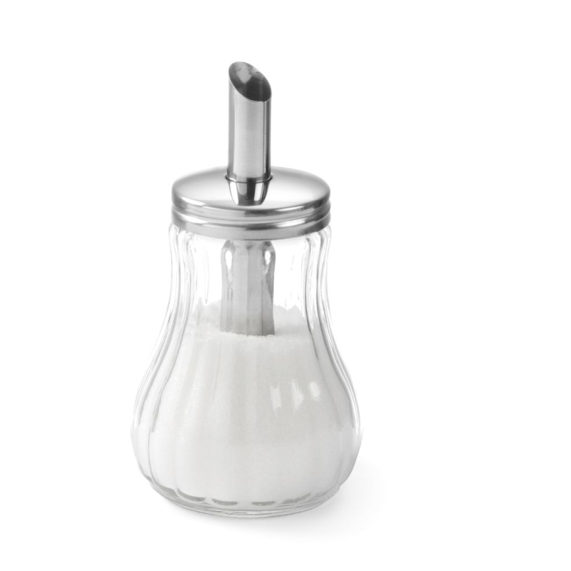 Distributeur de sucre en verre 0,2L avec verseur inox 18/0 - Hendi