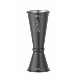 Doseur &agrave; cocktail/Jigger 25/50 ml en acier inoxydable noir ⌀44x110mm - Hendi