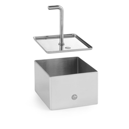 Emporte-pi&egrave;ce Carr&eacute; Professionnel avec Poussoir, 65x65x45mm, pour Nonnette et Dressage Assiette - Hendi