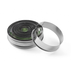 Ensemble de 14 D&eacute;coupoirs Ronds Lisses Professionnels &Oslash;19-112mm, Hauteur 35mm - Hendi