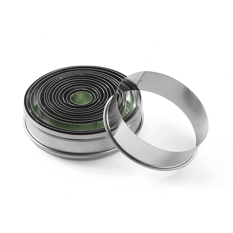 Ensemble de 14 D&eacute;coupoirs Ronds Lisses Professionnels &Oslash;19-112mm, Hauteur 35mm - Hendi