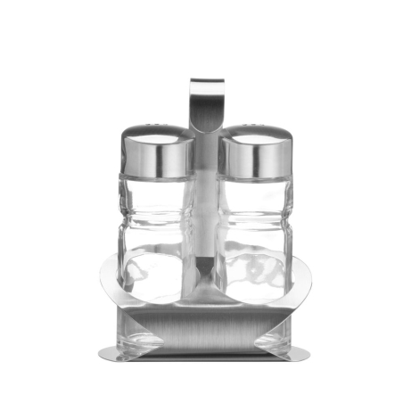 Ensemble M&eacute;nag&egrave;re 2 Pi&egrave;ces Poivre et Sel en Acier Inoxydable 18/0, Finition Mat - Hendi