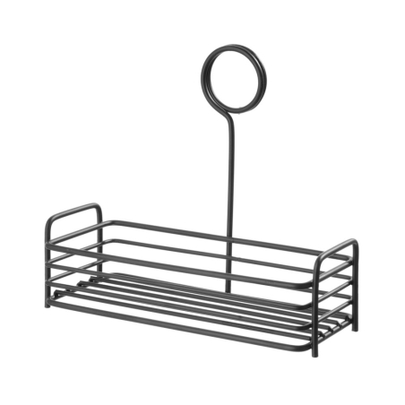 &Eacute;tag&egrave;re &agrave; condiments rectangulaire professionnelle noire mate (205x90x180mm) - Hendi