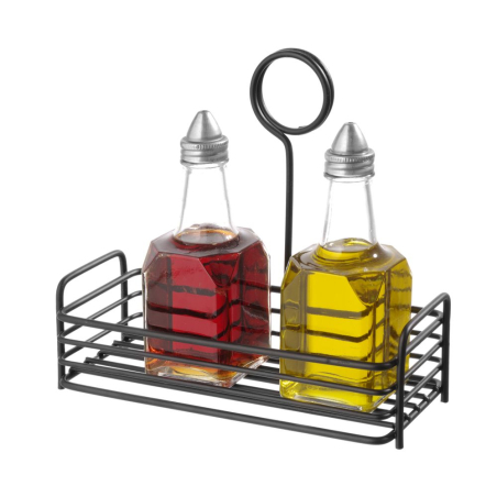 &Eacute;tag&egrave;re &agrave; condiments rectangulaire professionnelle noire mate (205x90x180mm) - Hendi