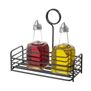 &Eacute;tag&egrave;re &agrave; condiments rectangulaire professionnelle noire mate (205x90x180mm) - Hendi