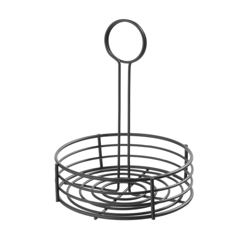 &Eacute;tag&egrave;re &agrave; Condiments Ronde Noir Mat, &Oslash;165x(H)215mm - Hendi