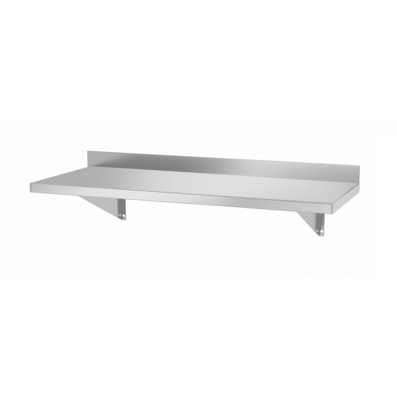 &Eacute;tag&egrave;re Murale Professionnelle Inox 800x300mm avec 2 Supports - Hendi