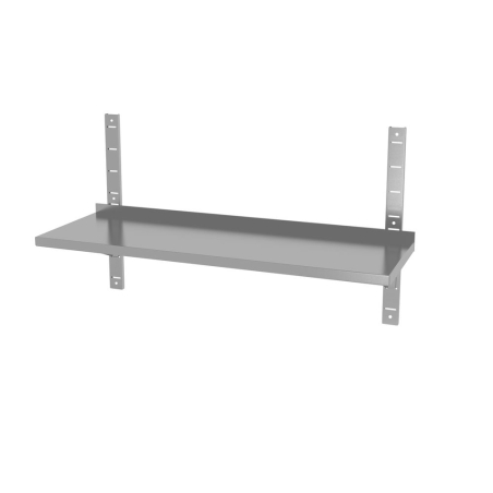 &Eacute;tag&egrave;re murale simple r&eacute;glable en inox, 1200x300x600mm, avec 2 supports - Hendi