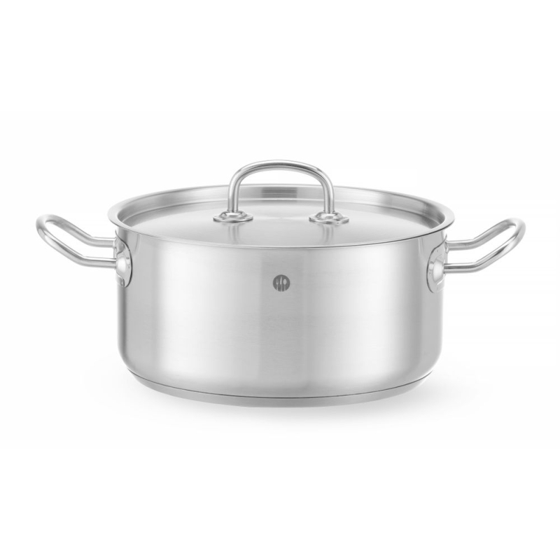 Faitout Bas Professionnel Kitchen Line 5L, &Oslash;240mm, en Acier Inoxydable - Hendi