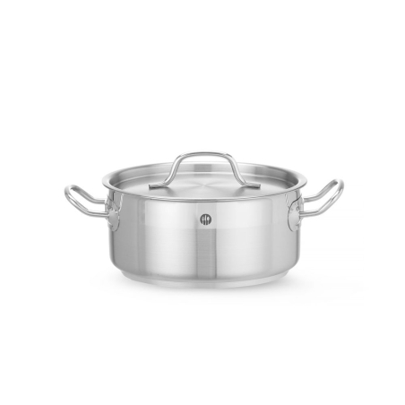 Faitout en acier inoxydable Profi Line 2,8L avec couvercle et trous d'&eacute;vacuation vapeur, ⌀200x90mm - Hendi