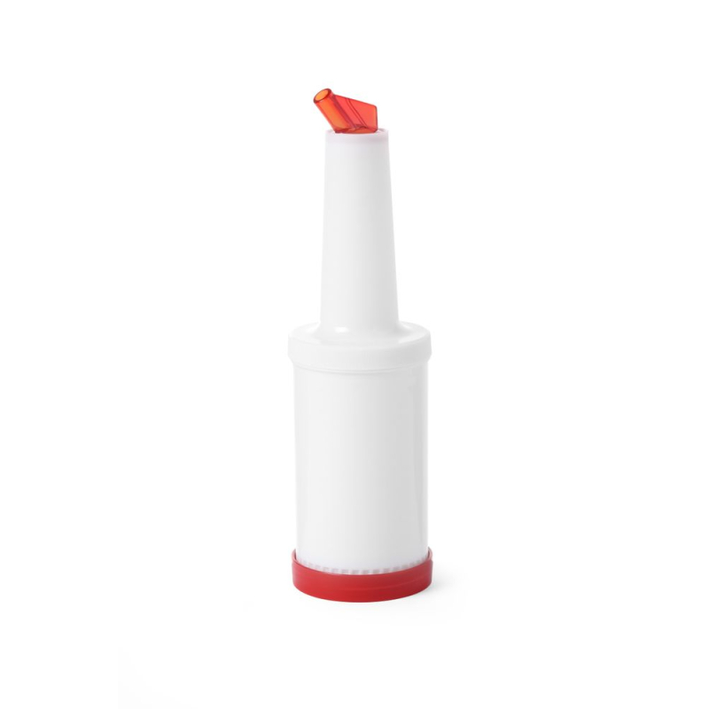 Flacon Verseur BarUp 0,8L pour Jus et Pr&eacute;-m&eacute;langes, 5 Becs Color&eacute;s, Blanc - Hendi